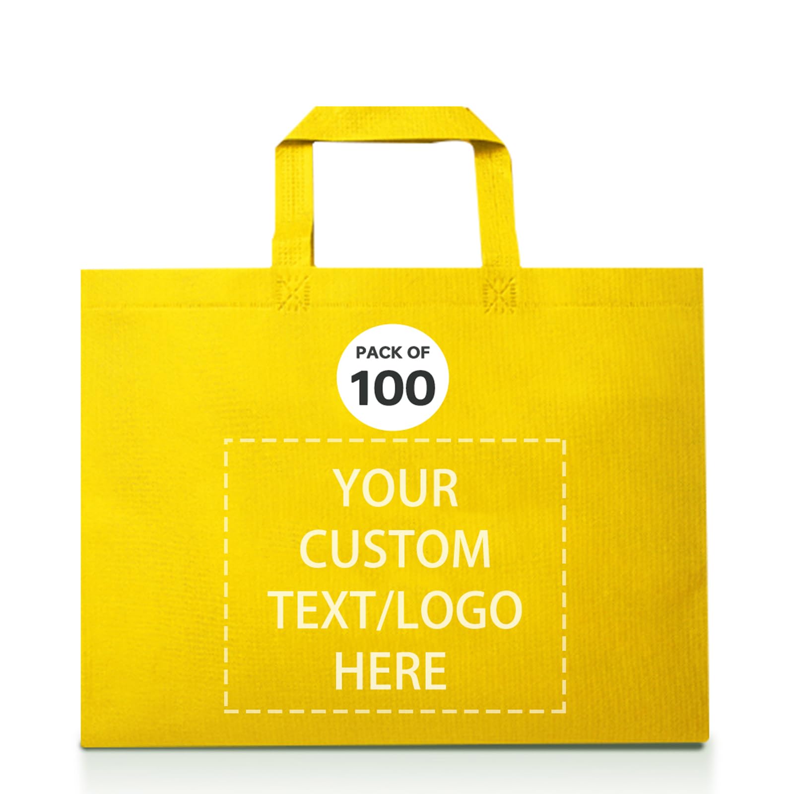JEOHLORY 100 Reusable Shopping Bags custom bags with logo-Ideal for Company Promotions, commercial advertising,grocery bags