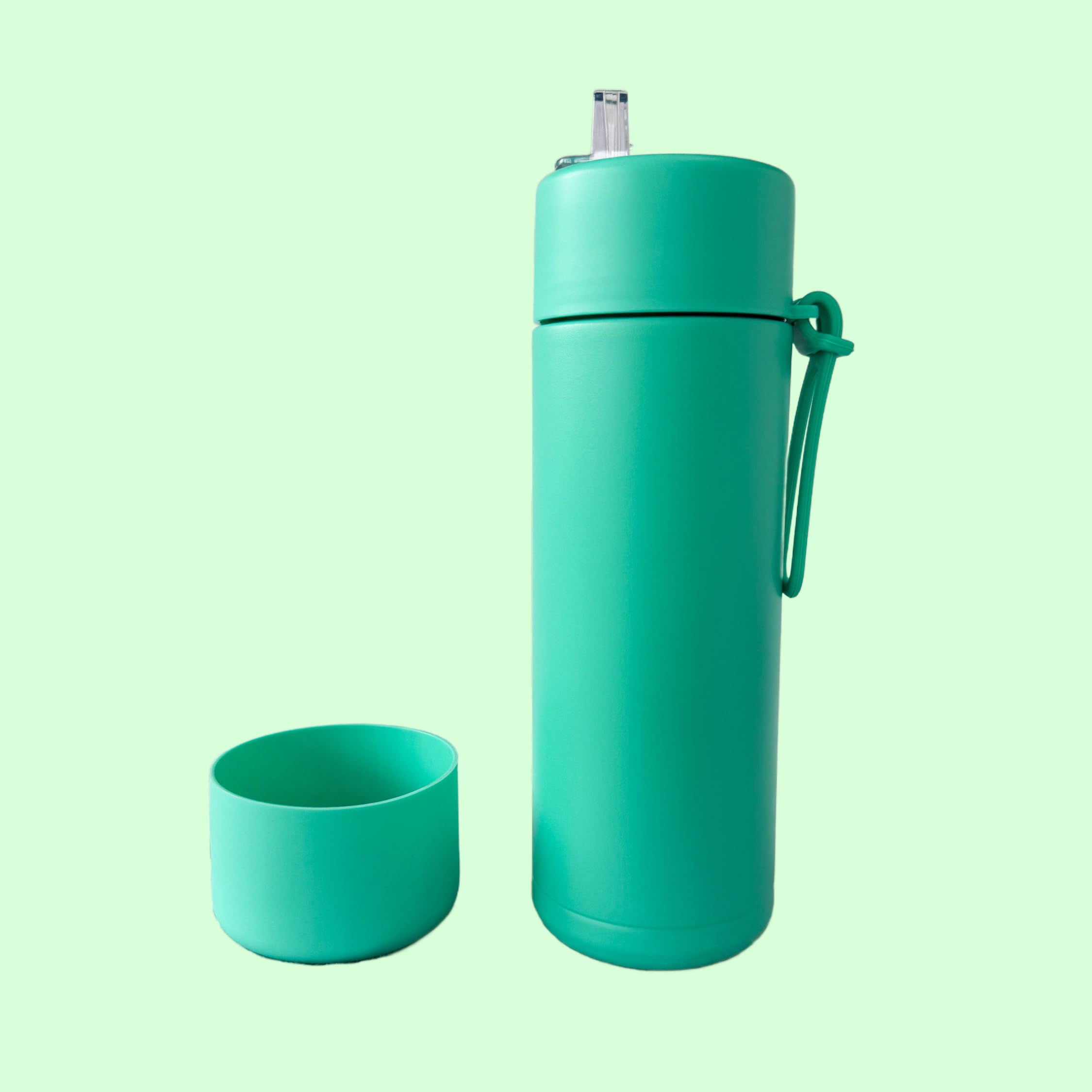 Stainless Steel Water Bottle with Bumper (Green)