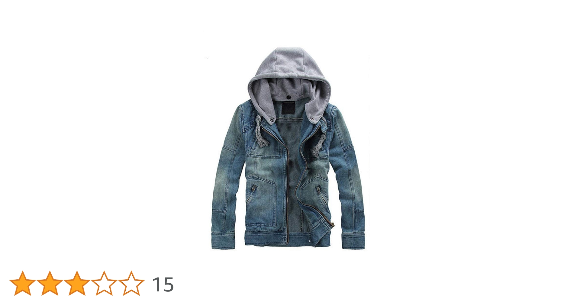 【BLUER/BLR】DAMAGED WORK DENIM HOOD JACET Buy PASOK Men's Denim Hoodie Jacket Casual Full Zip Trucker Jacket