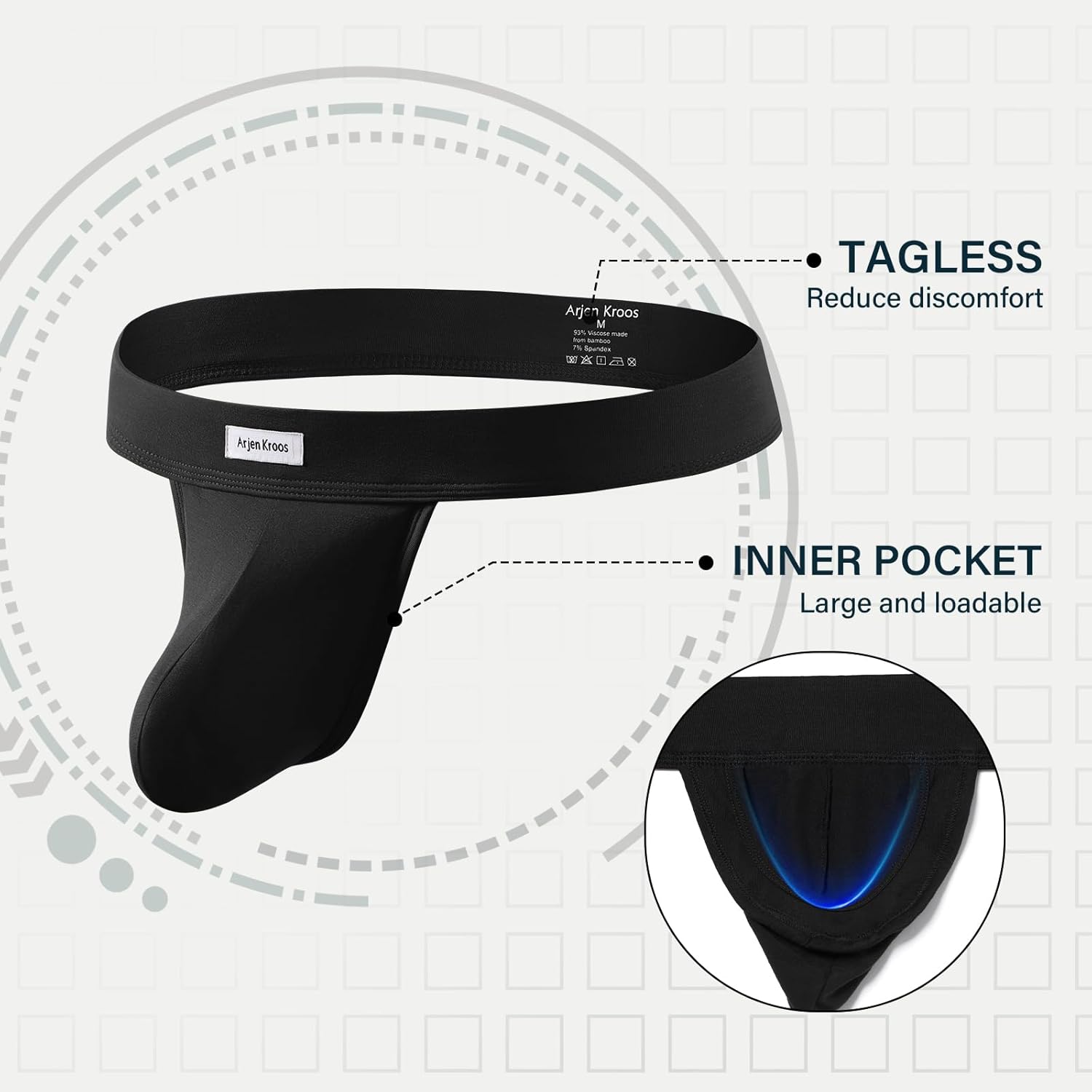 Arjen Kroos Jockstraps for Men Sexy Thong Underwear Dual Pouch Jock Strap Athletic Supporter - Image 5