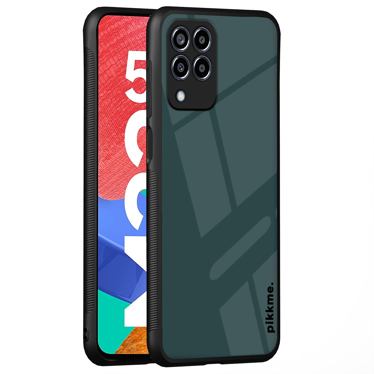 Pikkme Samsung Galaxy M33 5G Back Cover | Ultra Hybrid Printed Dark Green Plain Glass Case | Soft TPU Sides with Anit-Skid Grip Protection (Plain 13) (B0BVHHN3WD) Amazon Price History, Amazon Price Tracker