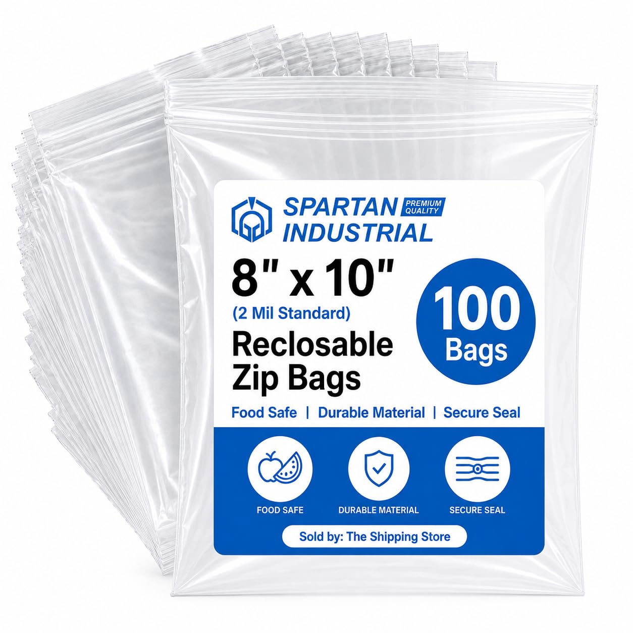 Spartan Industrial 8' x 10' Reclosable Zip Bags