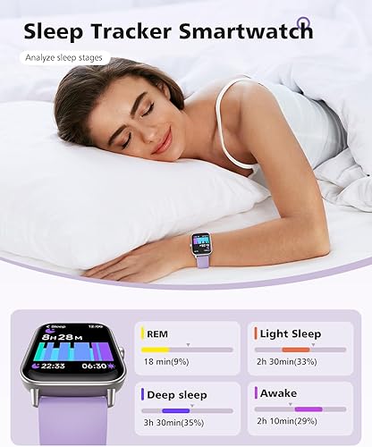 Miniatura 4 de Reloj inteligente para mujer con Alexa, llamadas y texto Bluetooth, reloj inteligente de 1.8 pulgadas, monitor de sueño SpO2 de frecuencia cardíaca