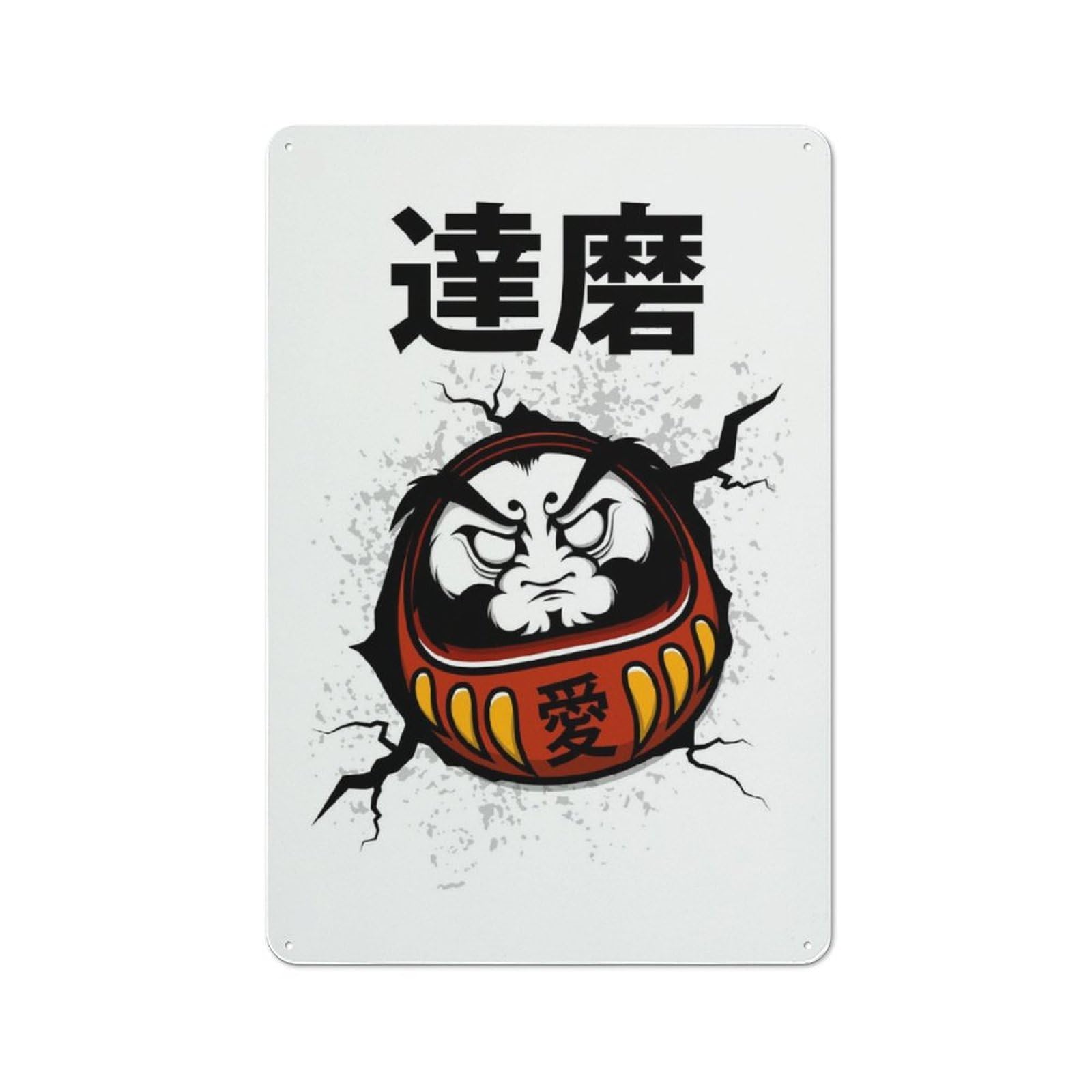 Junmoney Daruma Vintage-Inspired Tin Sign 30X20cm For Garage Or Workshop, For Garage, Workshop And Man Cave Decoration