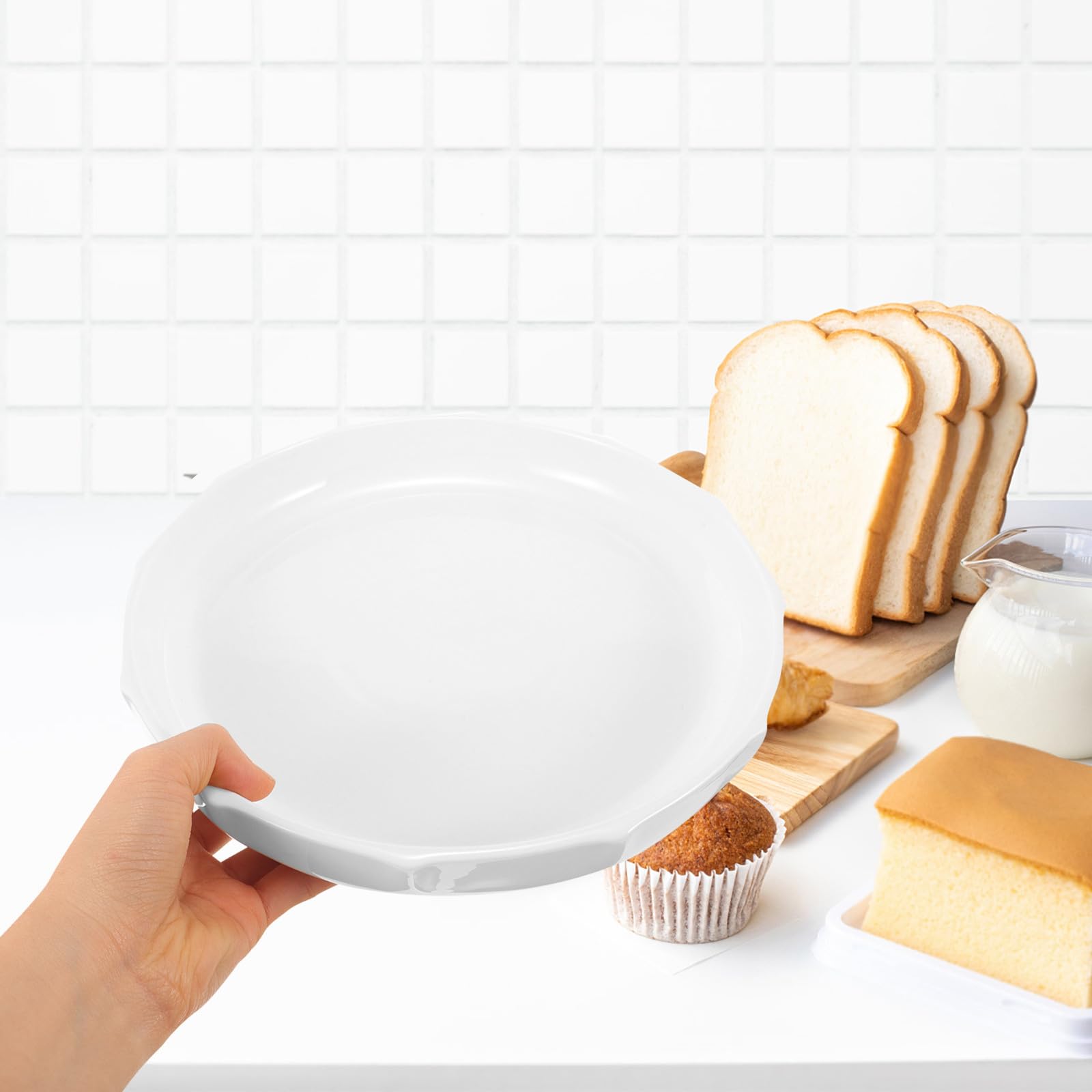 USHOBE Plato de Cerámica Blanco Versátil y Moderno Diseño Creativo de Hoja para Servir en Restaurante Adecuado para Cenas y Postres
