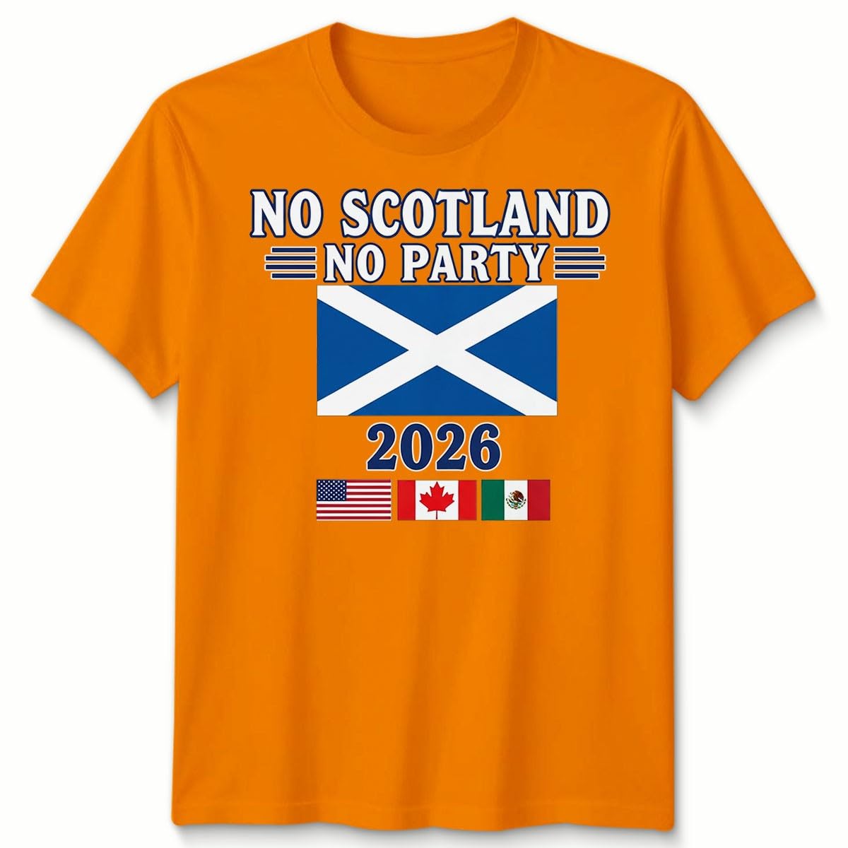 D&T Unisex Tshirt Scotland Football USA Cup Football Tournament of The World 2026 12-13 Years Orange — image 1