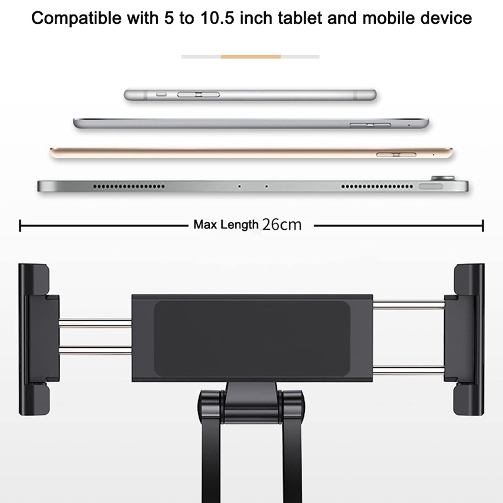 Supporto Tablet Muro da Cucina, Supporto da Tavolo per Tablet da 5"a 10,5", Lettura di Ricette su bancone o utilizzo su Desktop da Ufficio