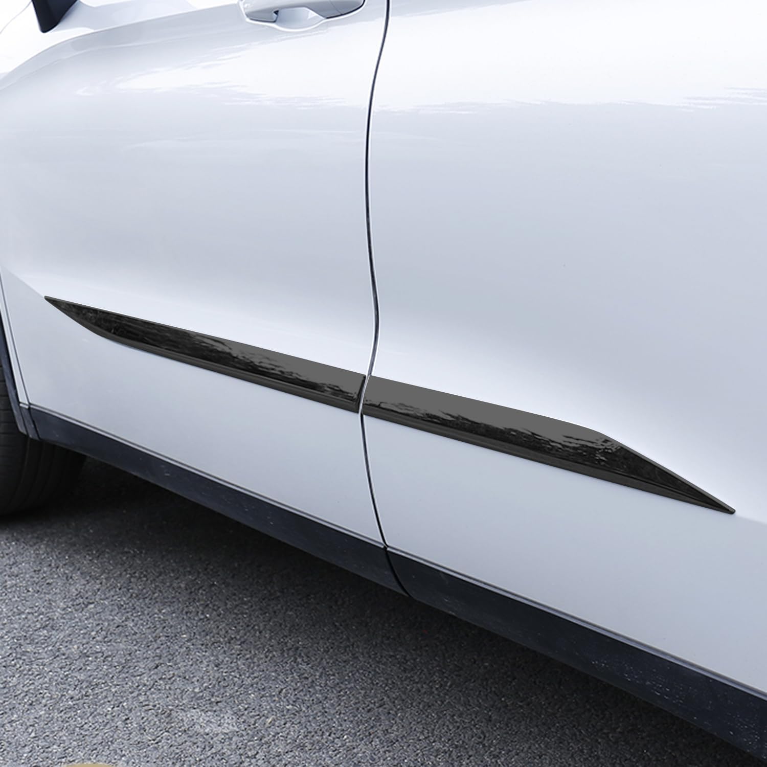 CTH for Mitsubishi Outlander 2022 2023 2024 2025 Exterior Car Door Body Molding Decorative Stripe Cover Protector Trim Accessories 4pcs (Black)