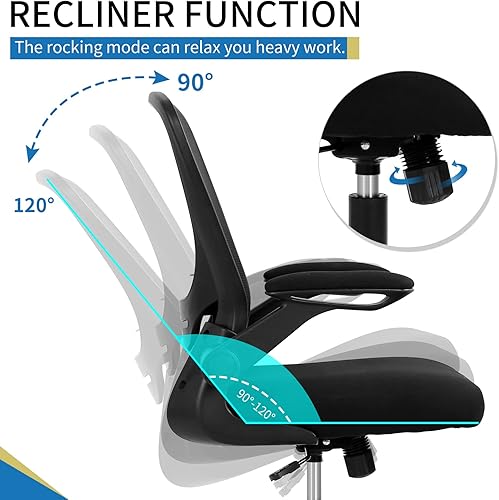 Miniatura 6 de BLKMTY Silla ergonómica de oficina para el hogar, silla giratoria de malla transpirable, silla de escritorio con soporte lumbar, silla de