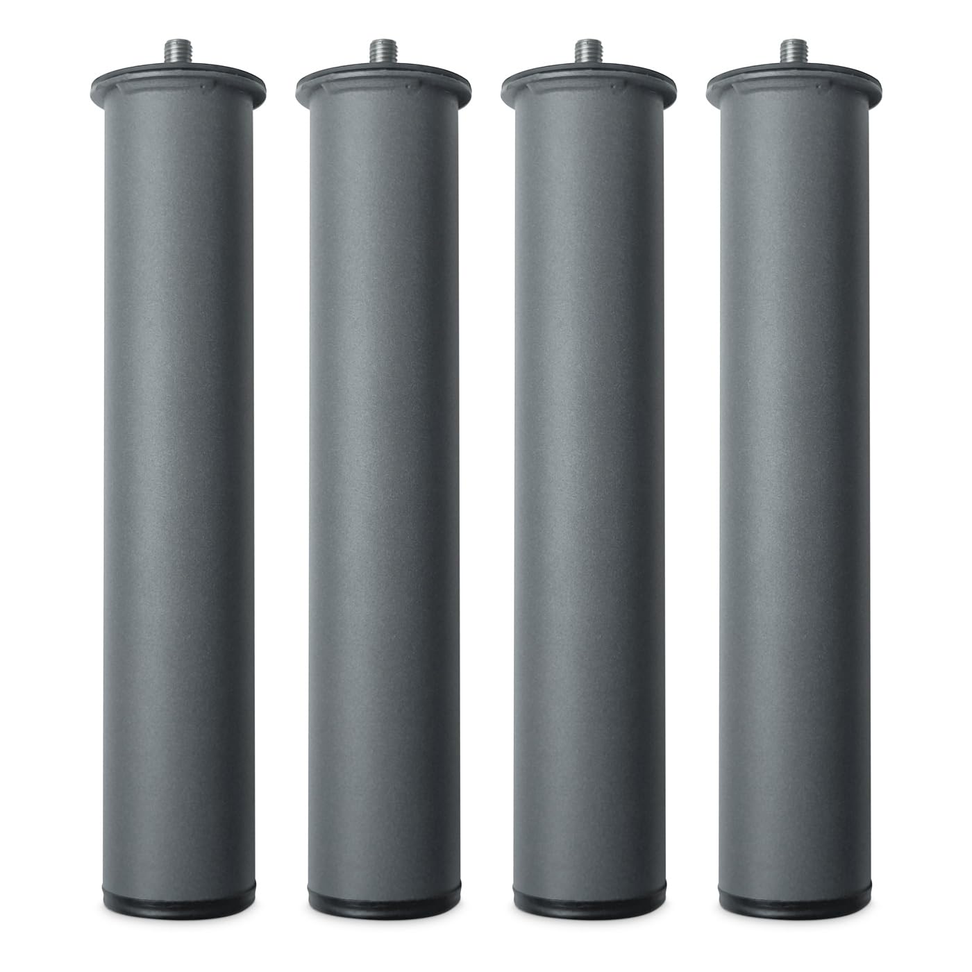 Homey - Juego de 4 Patas para Somier o Base Tapizada Cilíndricas Roscadas, Gris, Altura 25 cm