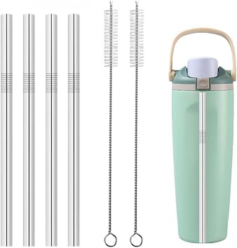 Metal Straw Replacement Compatible With Owala FreeSip Sway 30oz Water Bottle,Reusable Stainless Steel Straws Fit for Owala Water Bottles