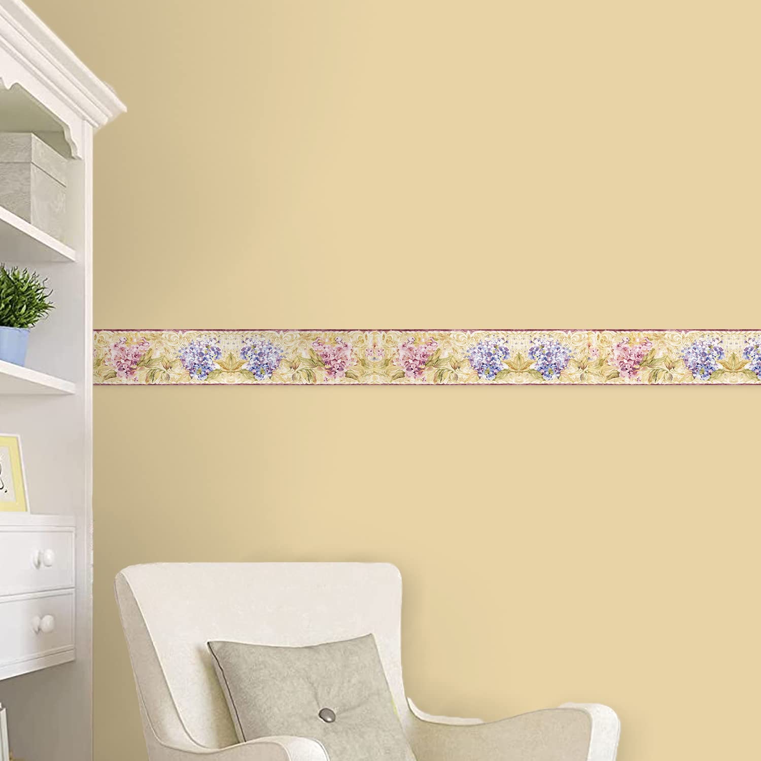 CONCORD WALLCOVERINGS Floral Wallpaper Border - 15 Ft X 7 In, Pre-Pasted For Living Room, Bedroom, Dining - View #3