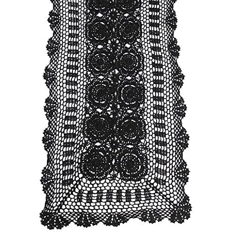 KEPSWET Cotton Handmade Crochet Lace Table Runner Cover