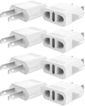 Adaptateur de voyage, 8 Boîte de US/CA vers l'adaptateur européen de prise de courant de voyage prise de puissance Universal Power Jack Wall Plug Converter (Blanc)