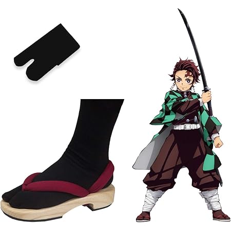 Amazon 鬼滅の刃 下駄 コスプレ げた 靴 足袋 雪駄 和風 厚底 サンダル 竈門炭治郎 禰豆子 我妻善逸 冨岡義勇 胡蝶しのぶ 時透 無一郎 煉獄杏寿郎 足袋付き Shoes Cosplay小物 小道具 アニメ ハロウイーン イベンド 仮装 変装 コスチューム道具 メンズ レディース
