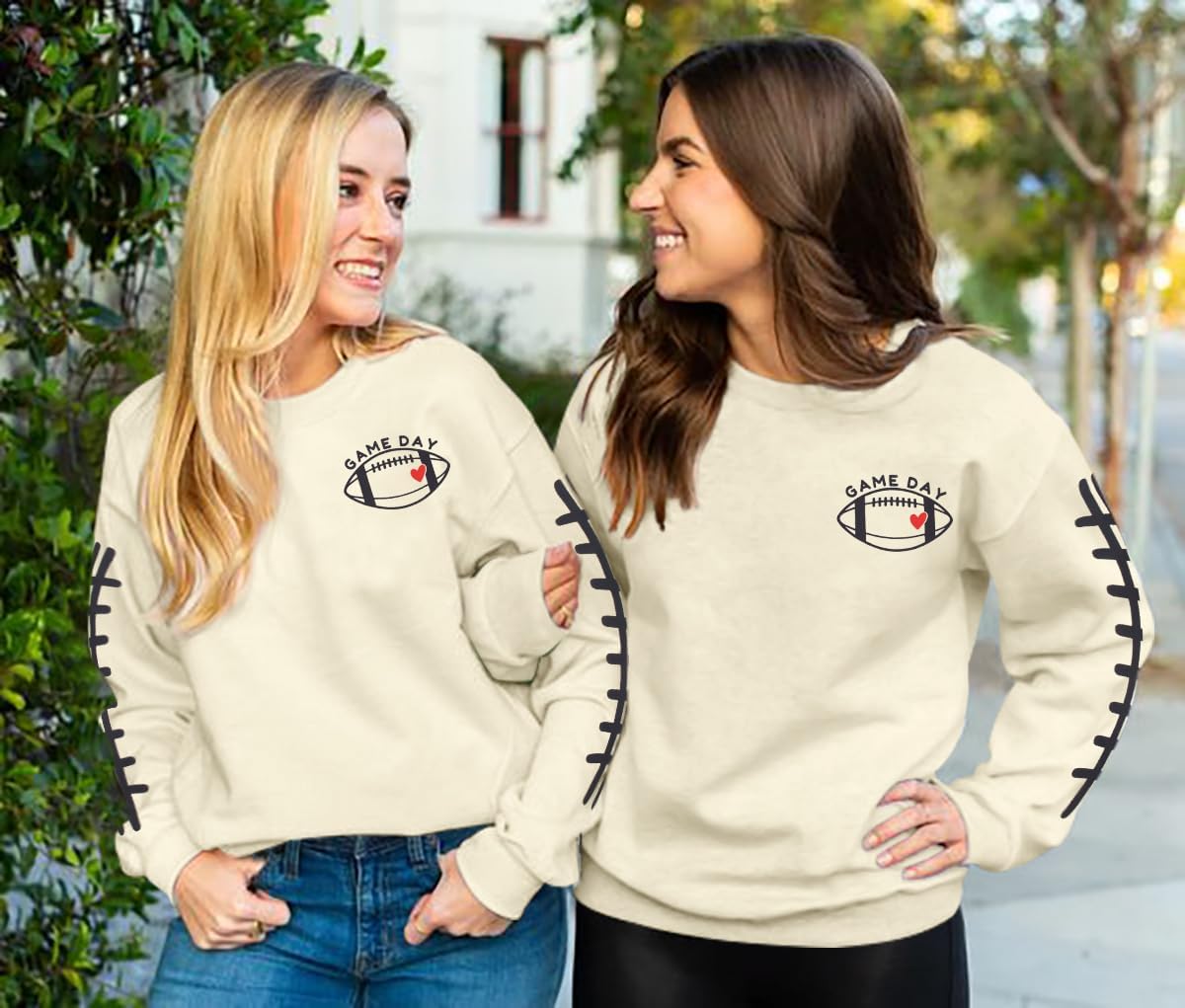 Game Day Sweatshirt for Women - Womens Football Shirts Graphic Pullover Letter Print Long Sleeve Casual Tee Top - Image 2