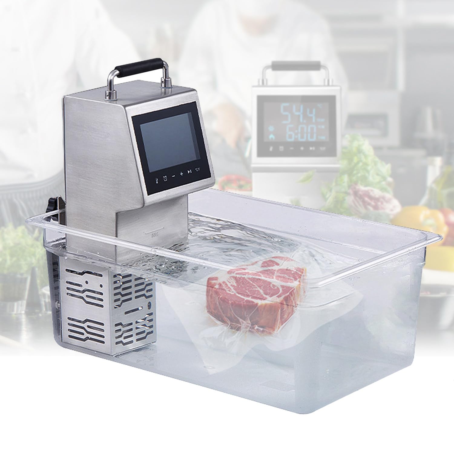 Sous Vide - Circulador de inmersión de precisión con ajuste de tiempo y control de temperatura para una cocción perfecta