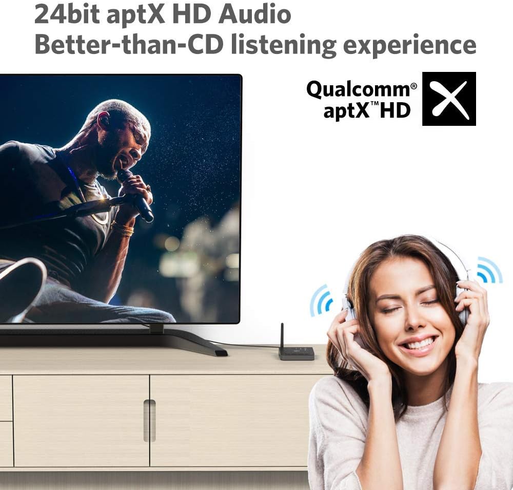 Nulaxy HD Long Range Bluetooth Transmitter for TV, Bluetooth 5.0 Transmitter Receiver Adapter for PC Audio, Home Stereo, Optical Digital, AUX & RCA, No Lip Sync Delay - BR04 : Electronics