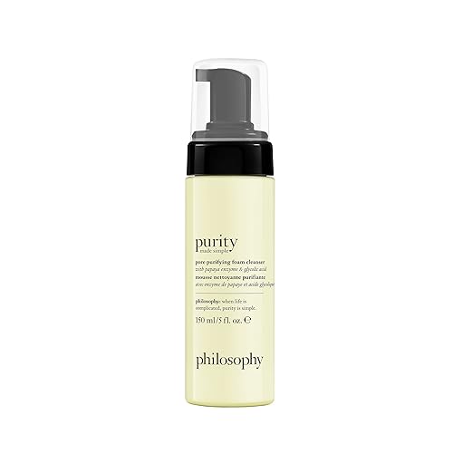 philosophy Purity Made - Limpiador facial espumoso purificador de poros simple - con enzima de papaya y ácido glicólico - el lavado facial elimina