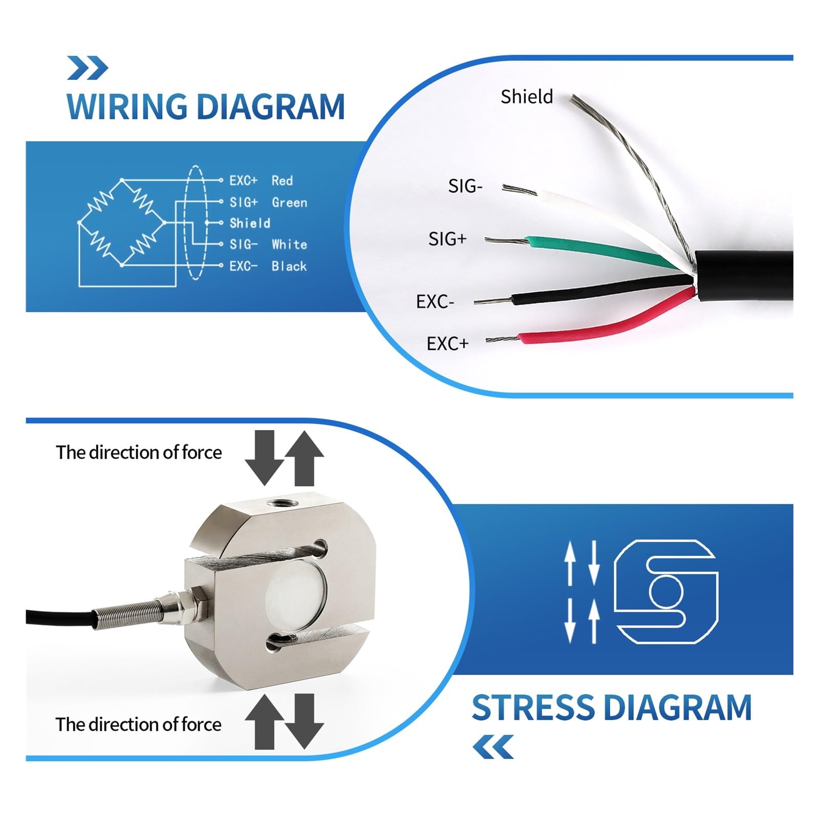 Medidor de fuerza digital Medidor de fuerza digital con sensor de celda de carga, dinamómetro de calibre de empuje y presión de peso de prueba, modo o/pista ± 0.05% FS(30KG Force Gauge)