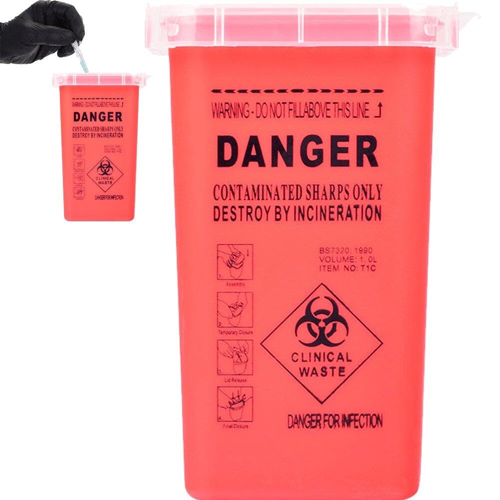 Conteneur pour Objets tranchants à Usage Domestique, conteneur Portable d'élimination des Aiguilles et des seringues à Risque Biologique pour Les Voyages et Un Usage Professionnel