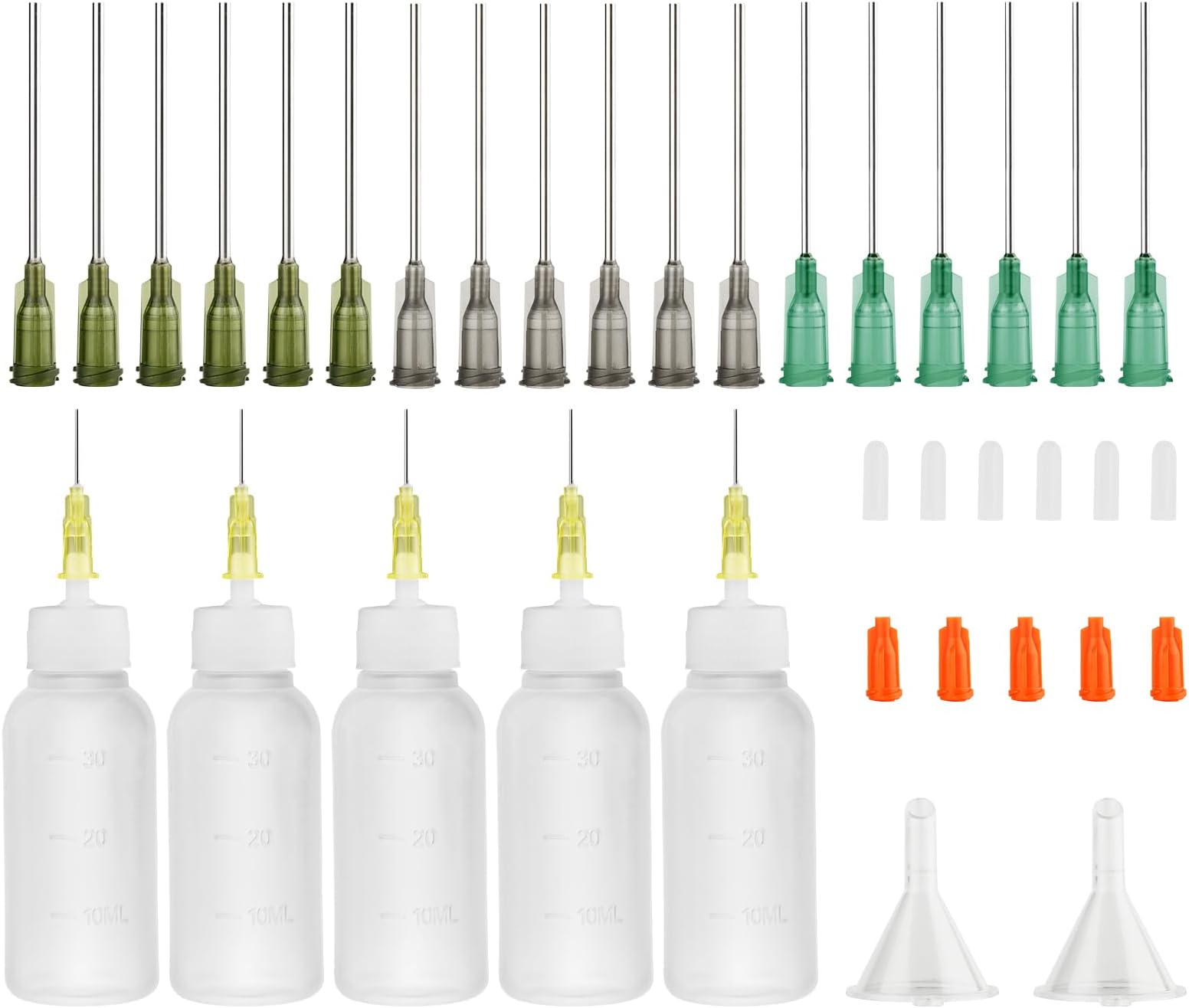 Needle Bottle Applicator, 30Millilitres Needle Tip Glue Bottle, Squeeze Bottle with Fine Tip for Liquid, Glue Oil, Acrylic Paint (14Ga 16Ga 18Ga 30CC-36)