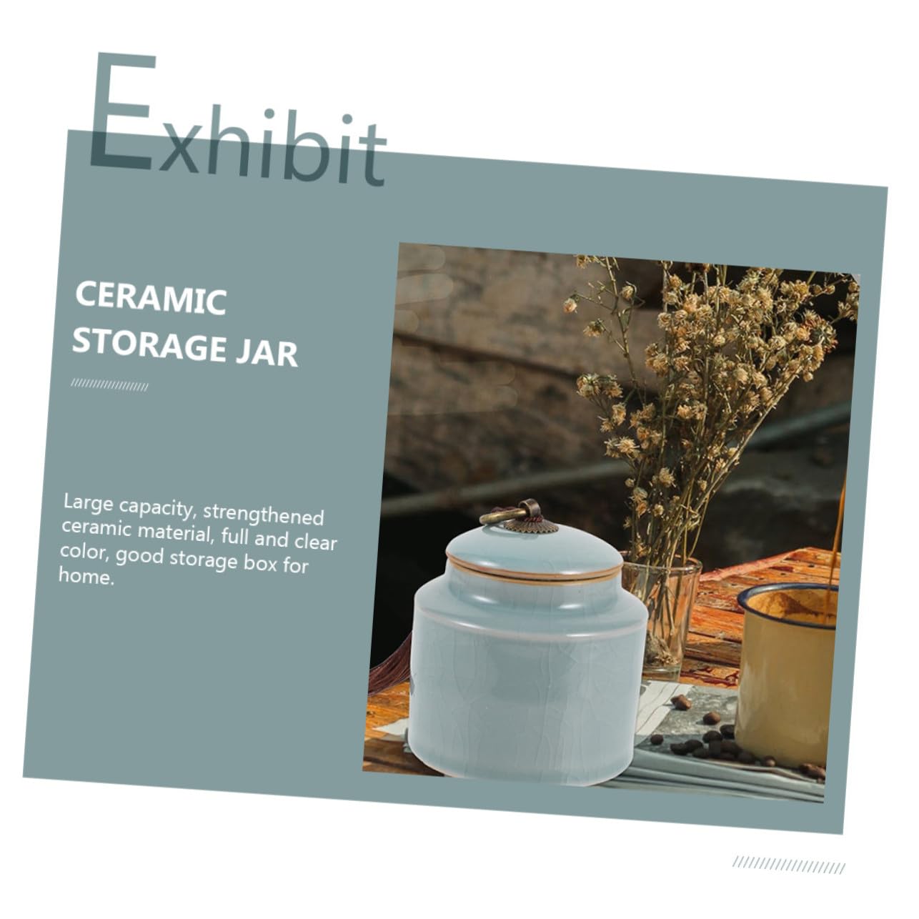 VILLCASE Set 2 Barattoli in Ceramica per Alimenti Chiusura Ermetica Capacità Grande Contenitori per Tè e Cucina per Supermercati e Caffè