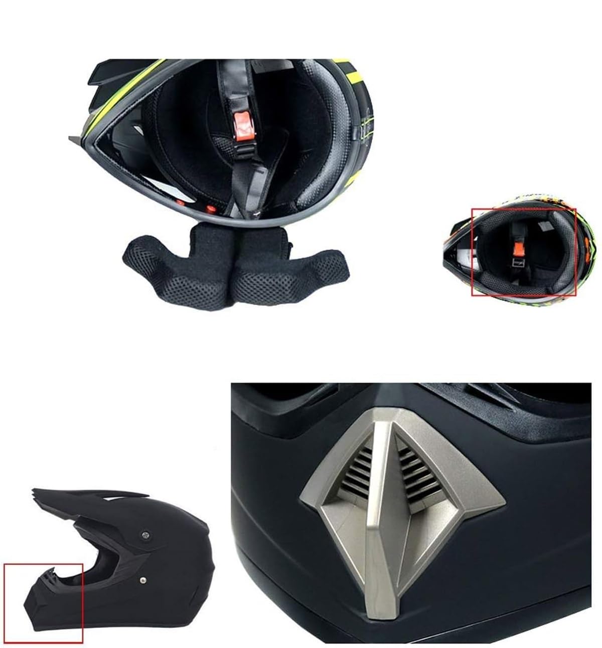 Zestaw kasku Motocross Unisex Sport, pełny twarz hełm motocyklowy, dorosły zjazd enduro wyścigi mtb atv kararting hulask mx quad dirt Crash Crash Helmet(White,L(56~57cm))