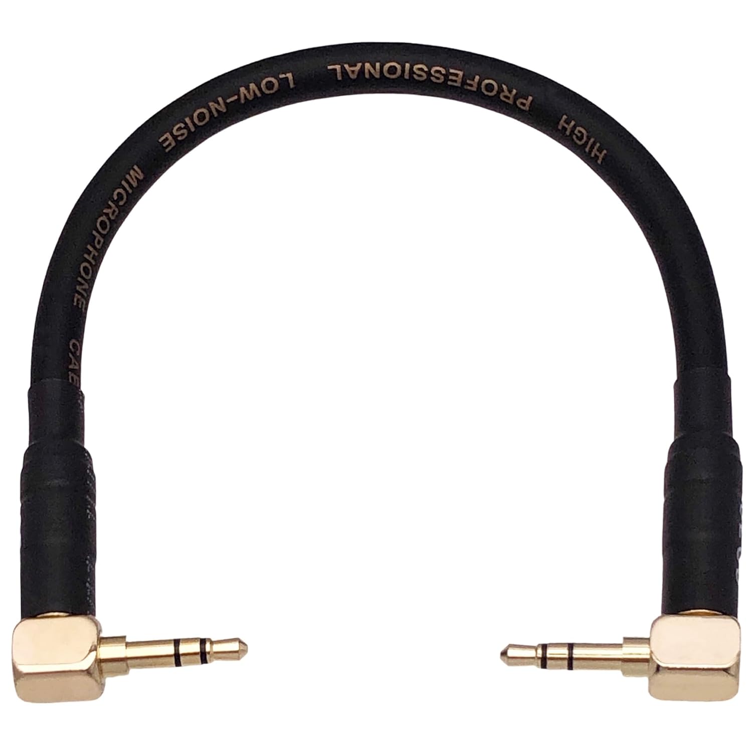 CNCESS CESS-068 Short Audiophile Audio Cable 3.5mm TRS Right Angle Male to Male, 6 Inches