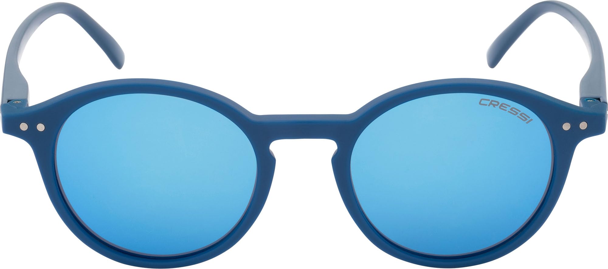 Cressi Glance Sunglasses Blue/Mirrored Lens Blue - Unisex Polarised Sports Sunglasses perfect for Sea, Boating and Fishing, Frame PC Blu, Lens TAC Mirrored Blue