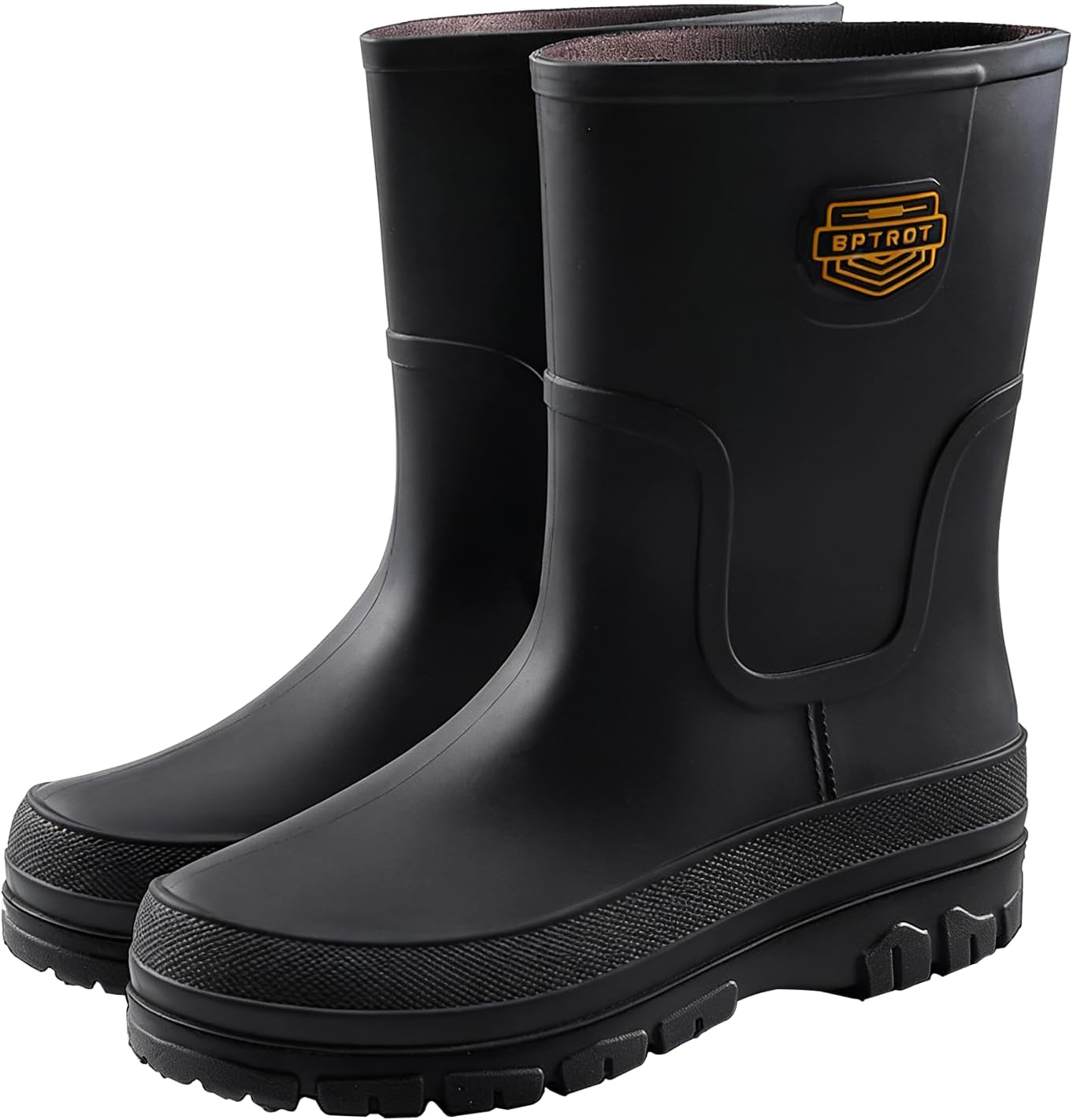 Rain Boots for Men, Comfort Mens Rubber Boots, Waterproof Garden Boots with PVC Unique Design, Lightweight Durable Work Mud Boots for Fishing Farming Gardening