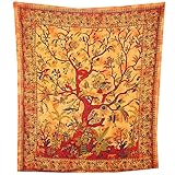 Aakriti Gallery Cotton Mandala Tapestry Wall Hanging - Bohemian Bedspread, Boho Blanket/Throw Tapest
