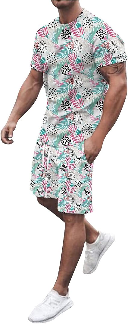 Amazon.com: HUCCZ Conjunto de camisa y pantalones cortos de manga corta  para hombre, conjunto deportivo de verano 2021, estilo hawaiano casual,  estampado en color, estilo J : Deportes y Actividades al Aire