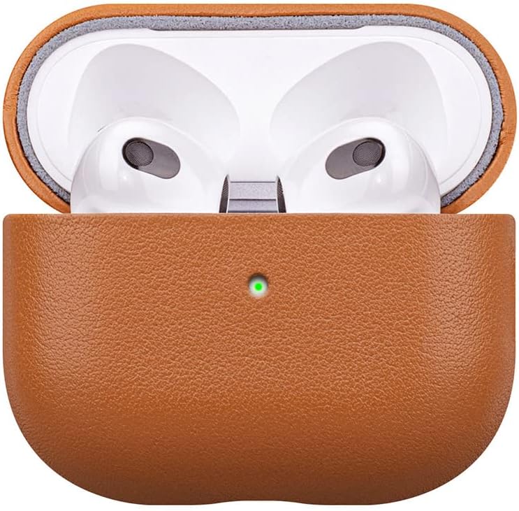 LOPIE Leather Case Compatible with AirPods 3 (Released in 2021), Handmade Case Fully-Wrapped with Full-Grain Leather, Protective Hard Cover for Gen 3 AirPods (Not for AirPod Pro 3rd Generation), Blue