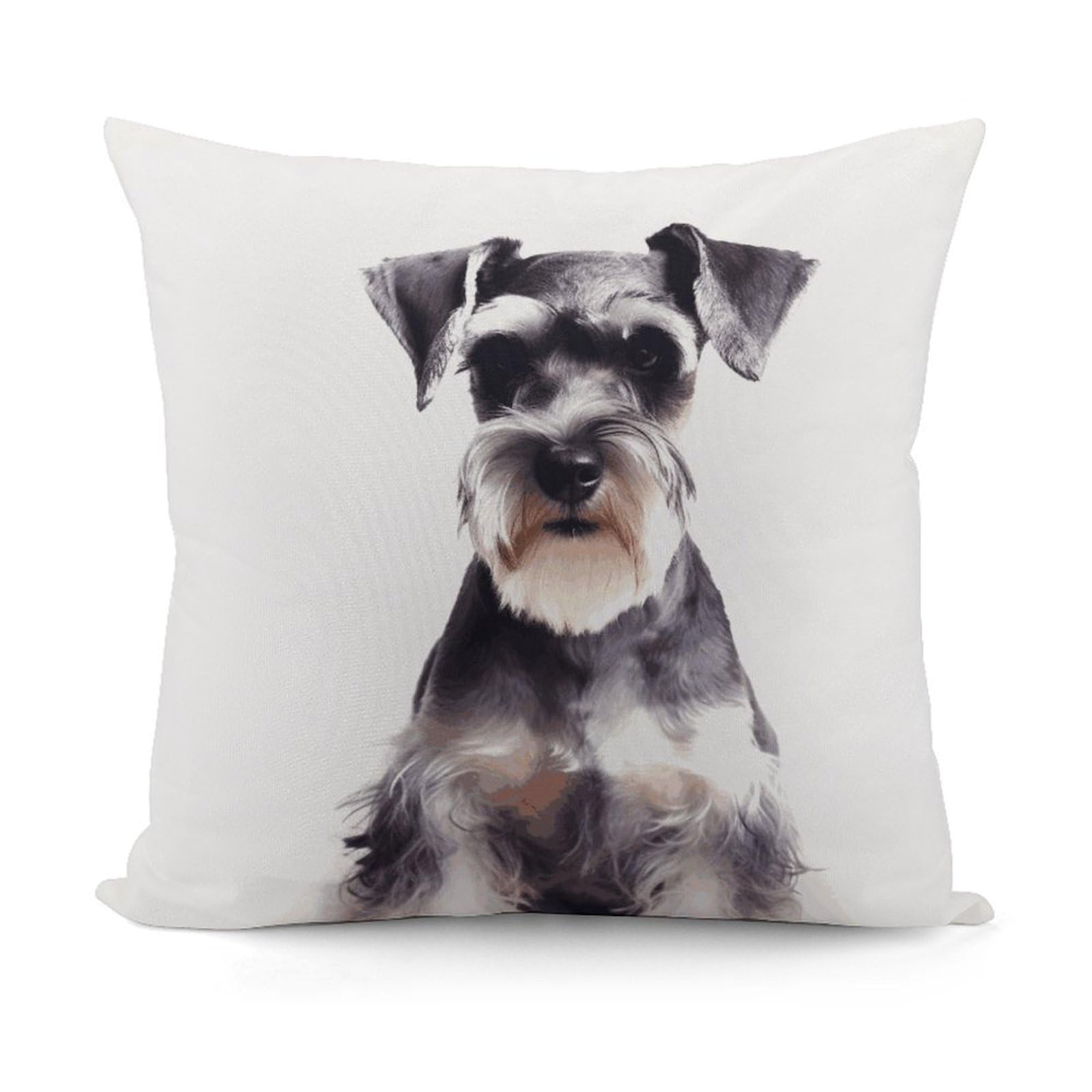 VstaDank Well Behaved Schnauzer Pillow Covers Soft Plush Decorative Square Pillow Cover Modern Breathable Pillowcases Pillowcase with Invisible Zipper 18x18 Inches for Sofa Living Room