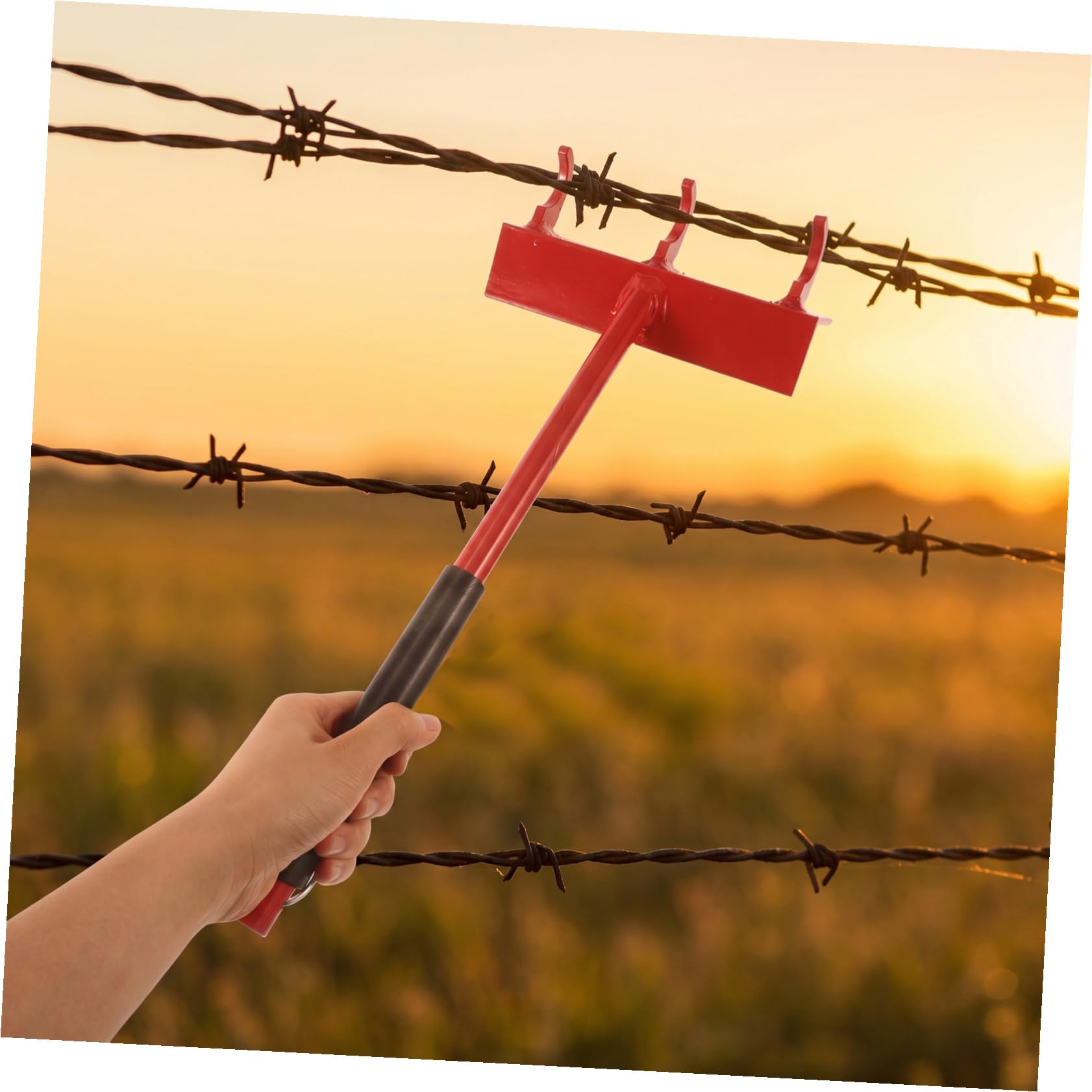 SECFOU Tenditore da 28" per Rete Recinzione in Acciaio Inossidabile con Ganci Regolazione Tensione Liscia e Trasporto Facile per Manutenzione Recinzioni Agricole