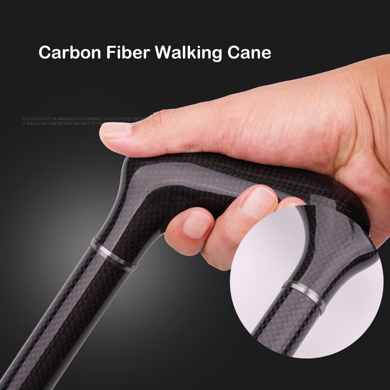 Bastón Plegable, Bastón de Fibra de Carbono, Muleta Ligera Antideslizante, para Artritis Discapacitados y Ancianos
