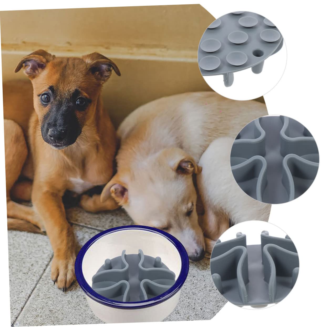 BESPORTBLE 4piezas Comedero Antideslizante para Perros y Cachorros Insertos De Silicona para Alimentación Lenta Mediano para Mejorar La Digestión y Evitar El Atragantamiento