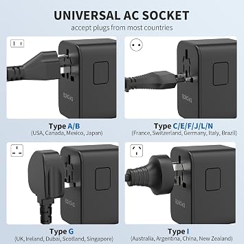 EPICKA TA-105 Grey and TA-105 Pro Black Universal Travel Adapter