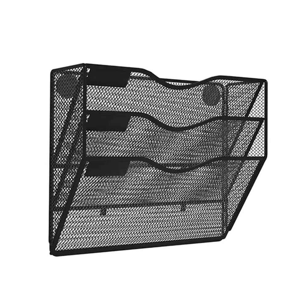 J9V4G6S3B5 Desktop File Rack 3 Tier Magnetic File Holder No Drilling No Mounting Magazine Organizer Cabinets Mail Folder