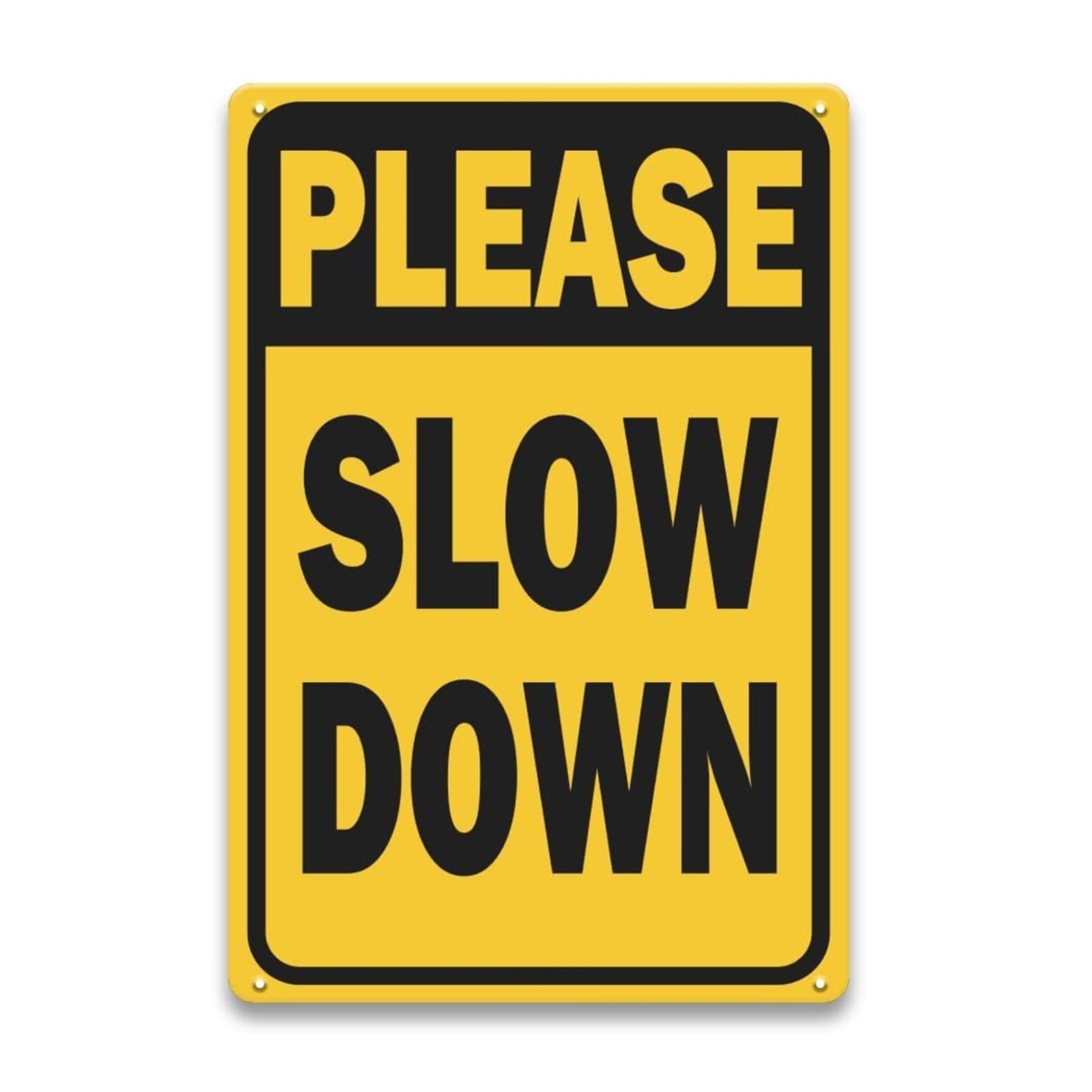 FNYUVNFAF Vintage Slow Down Sign Metal Tin Sign for Neighborhood Driveway Warning Sign School Zone Decor Caution Wall-Art 8 X 12 in