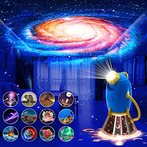 Giutna Star Projector Night Light For Kids, Galaxy Starlight Projector For Bedroom,Planet Projector With 36 Scenes, Rocket-Shape Night Projector Lights For Home Theater,Gaming Room,Ceiling Decor(Blue) #TOP14