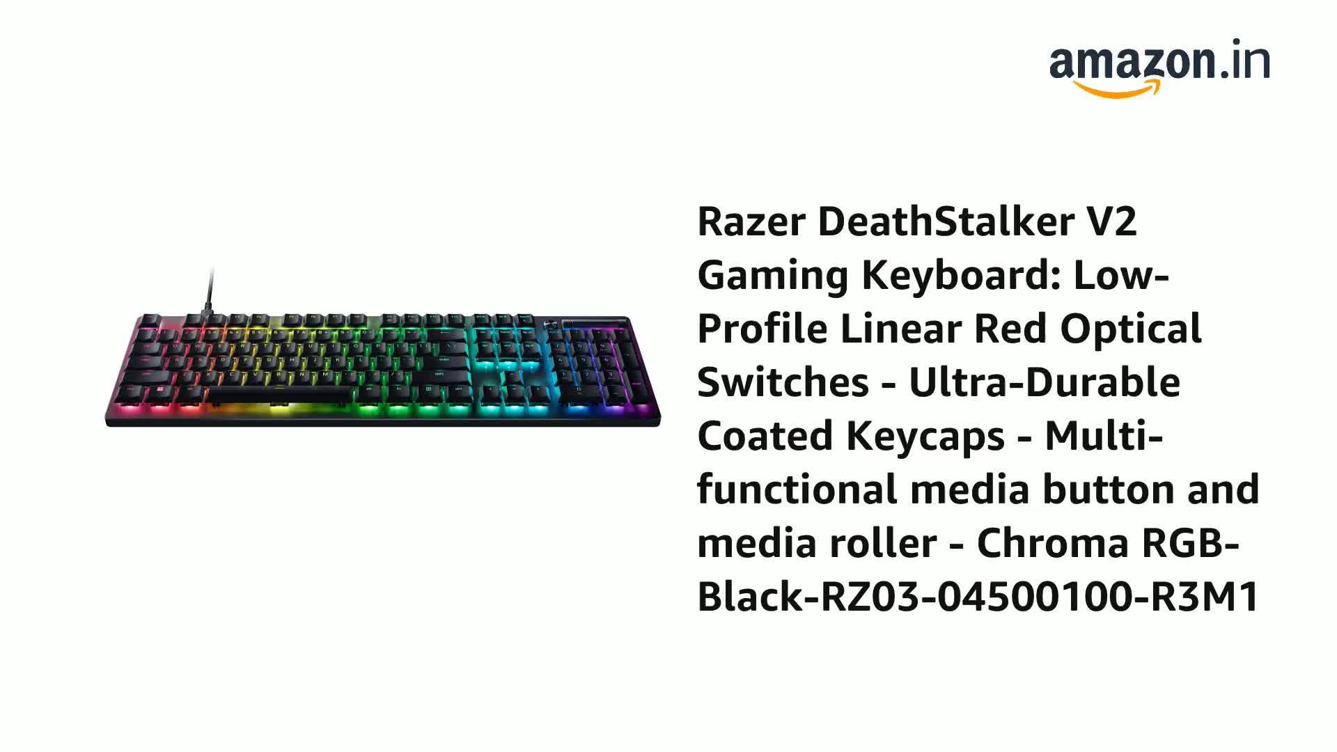 Amazon.in: Buy Razer DeathStalker V2 - Low Profile Optical Gaming