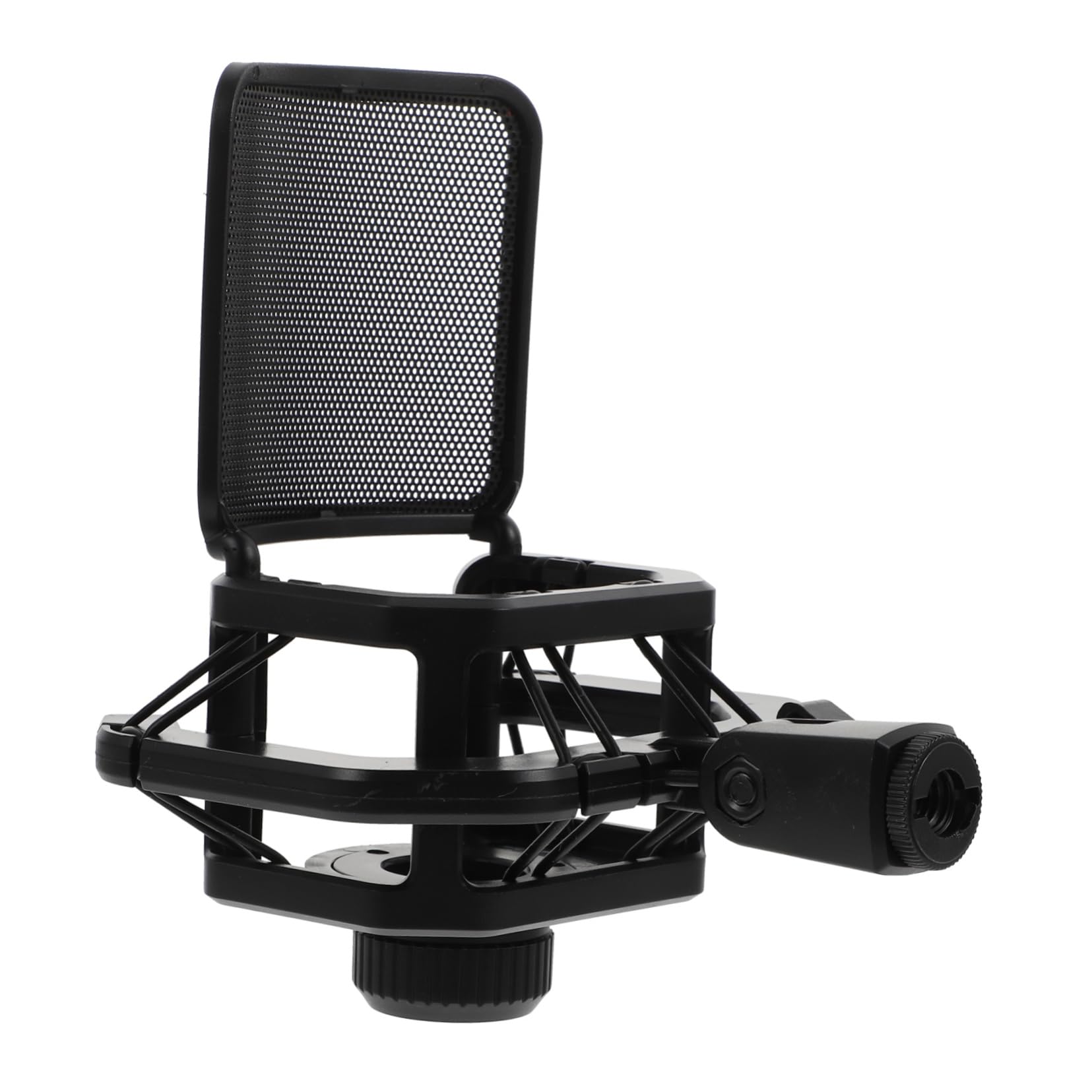 Holibanna 2Pcs Microphone Shockmount Holders Vibration Mic Clip Stands for Dynamic Microphones Durable Black Design Stable Support for Recording Podcasting and Interviews