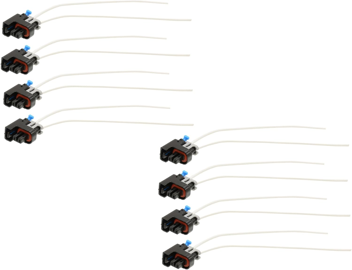 Michigan Motorsports Fuel Injector Connectors Plugs Clips Pigtails Harness Fits Delphi Multec Mini LQ4 LQ9 4.8 5.3 6.0 QTY 8