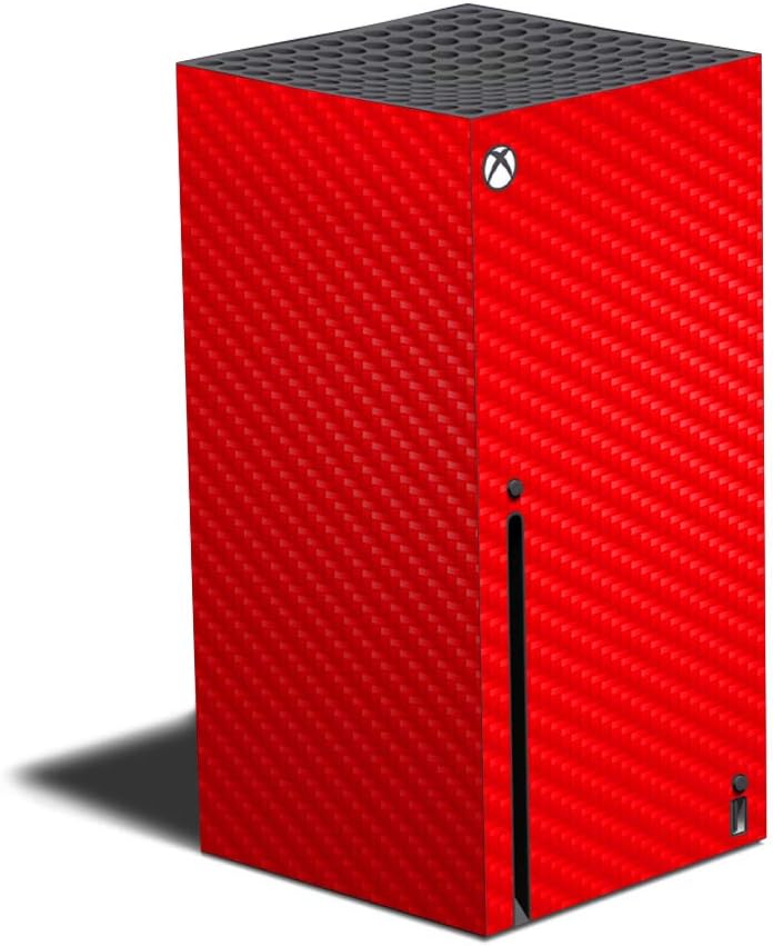 Mighty Skins Carbon Fiber Skin Compatible with Xbox Series X - Solid Red | Protective, Durable Textured Carbon Fiber Finish | Easy to Apply and Change Styles | Made in The USA (CF-MIXBSERX-Solid Red)
