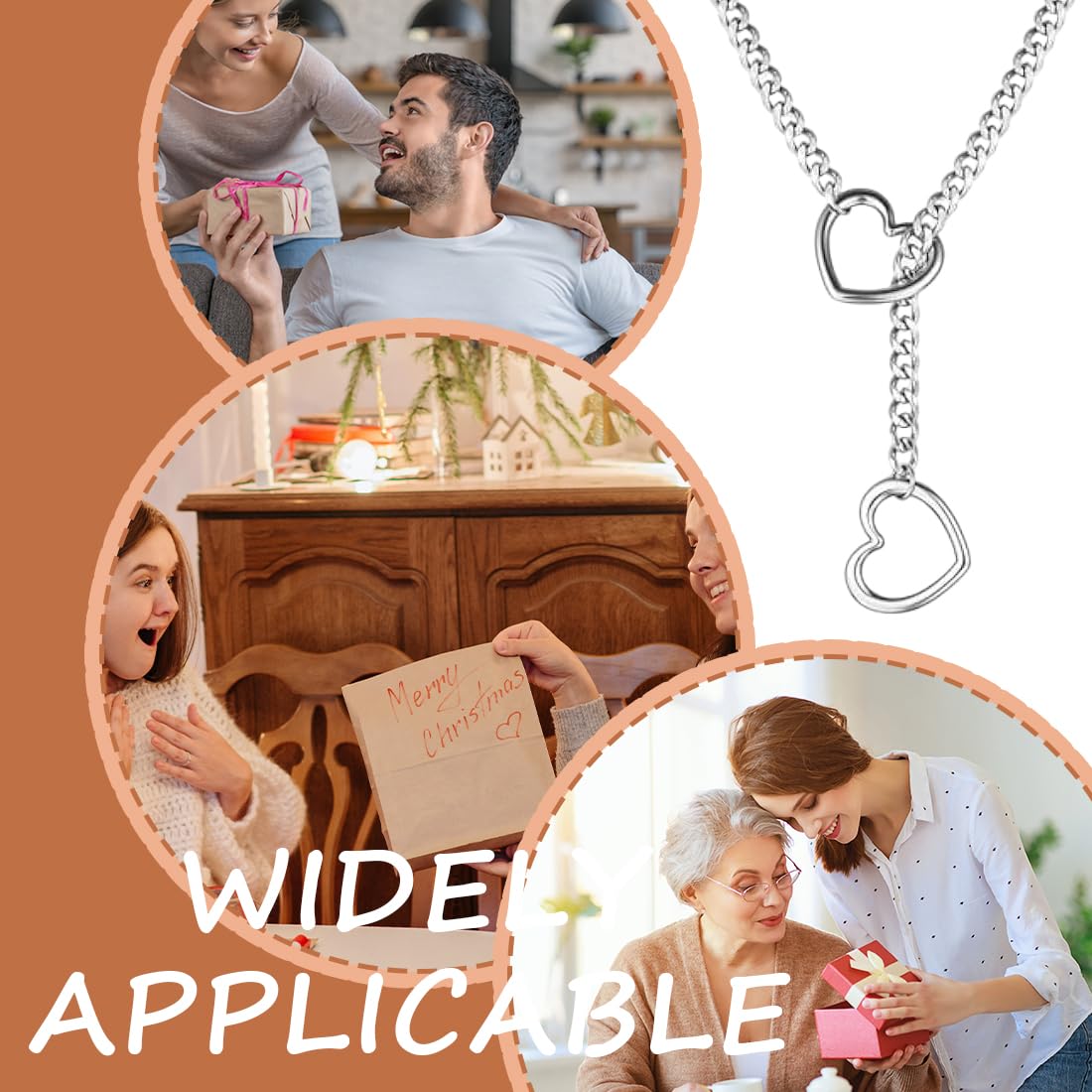Gioco di ruolo Collana a catena antiscivolo da donna Cuore O-Ring Rock Cubano Cosplay Collana lunga Nucleo di blocco regolabile a forma di cuore con chiave  200000532