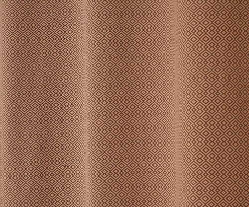 Image of Fabrilia Jacquard Geometric Pattern Curtains for Window | Brown & Coffee Diamond Design | Room Darkening Curtain Panels | Pack of 1 Piece | 5 feet