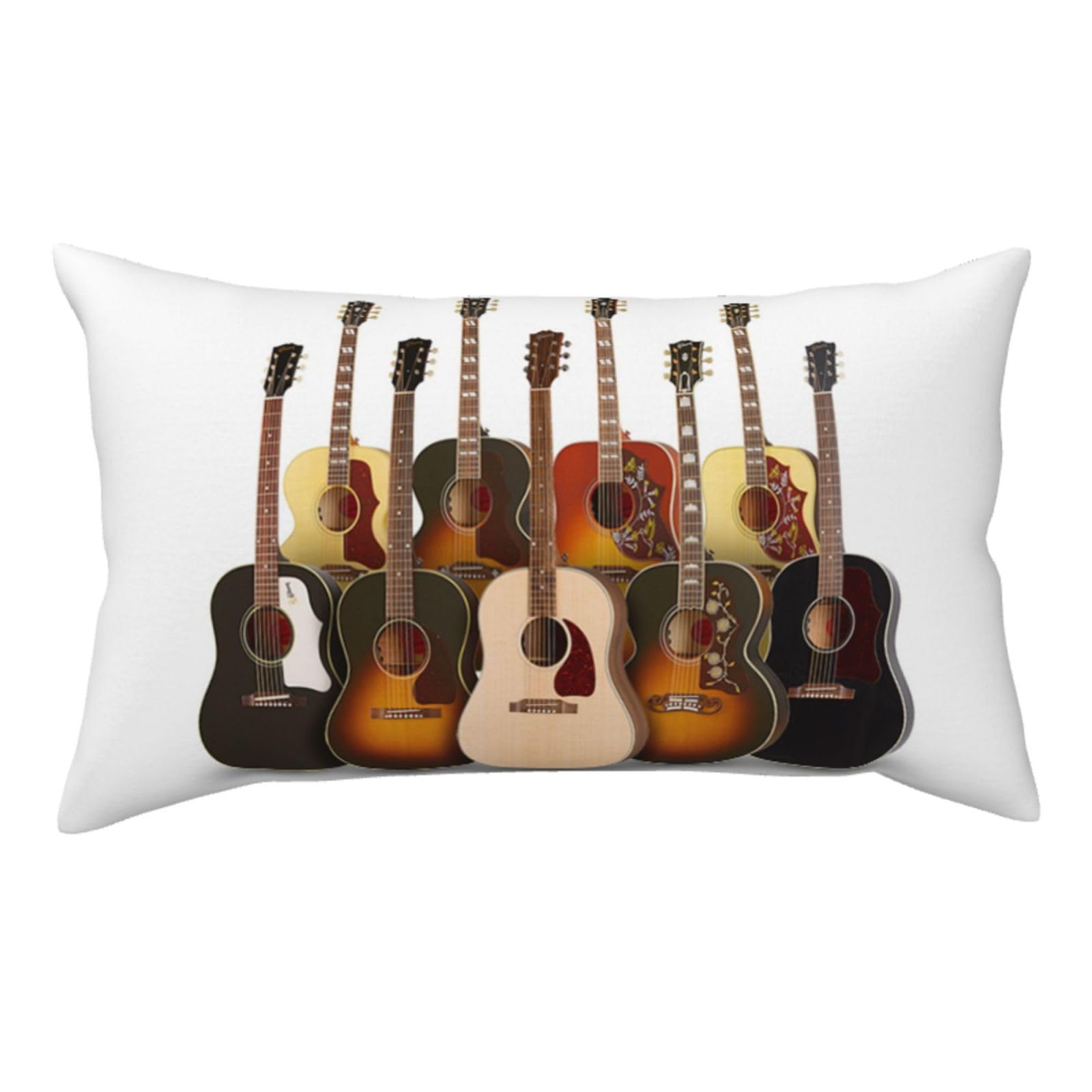 WSHFFILO Guitar printed Pillow Case 20x36in Corduroy Throw Pillow Cover