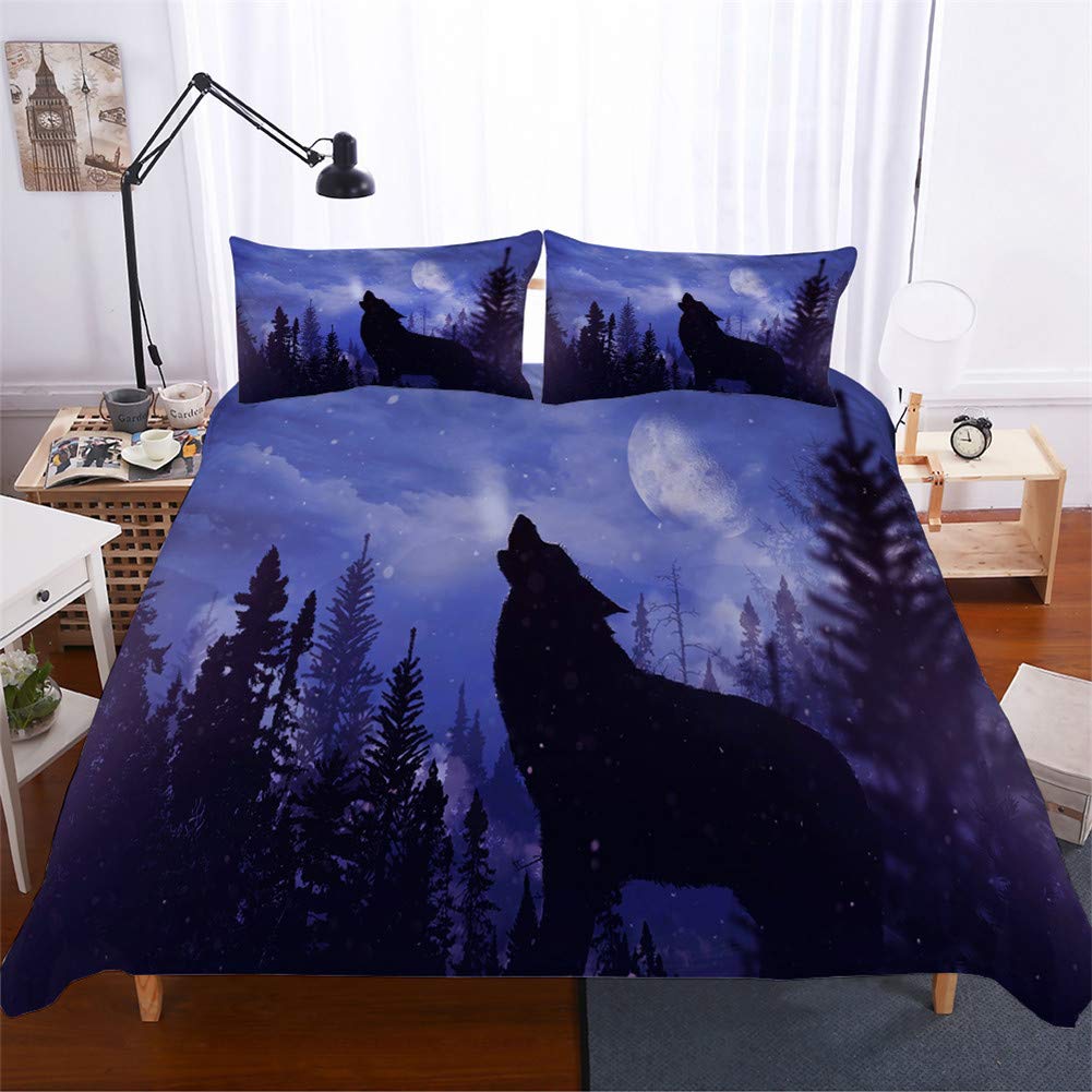 Taies d'oreillers et housse de couette loup pour éviter le linge de lit dépareillé